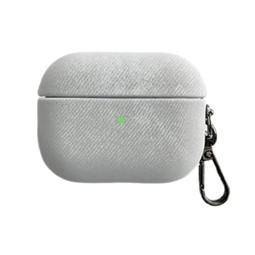 For Apple AirPods Pro Earphone Protective Cover TPU Phone Case with Metal Buckle Suede Texture Design - Grey - 1
