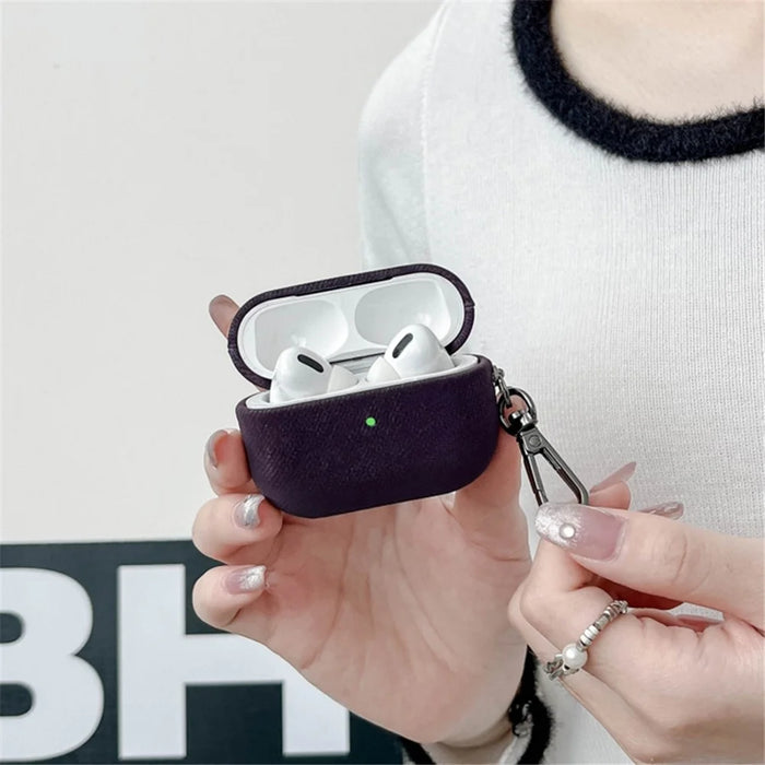 For Apple AirPods Pro 2 Bluetooth-compatible Earphone Protective Cover Suede Texture TPU Case with Metal Buckle - Grey - 2
