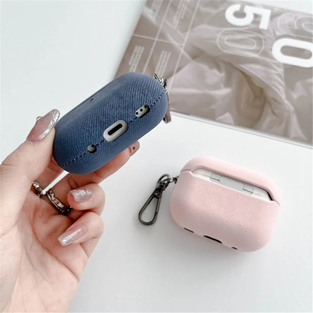 For Apple AirPods Pro 2 Bluetooth-compatible Earphone Protective Cover Suede Texture TPU Case with Metal Buckle - Grey - 3