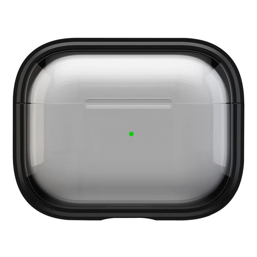 For Apple AirPods Pro Case TPU+PC Drop-resistant Earphone Cover with Stand Function - Black - 1