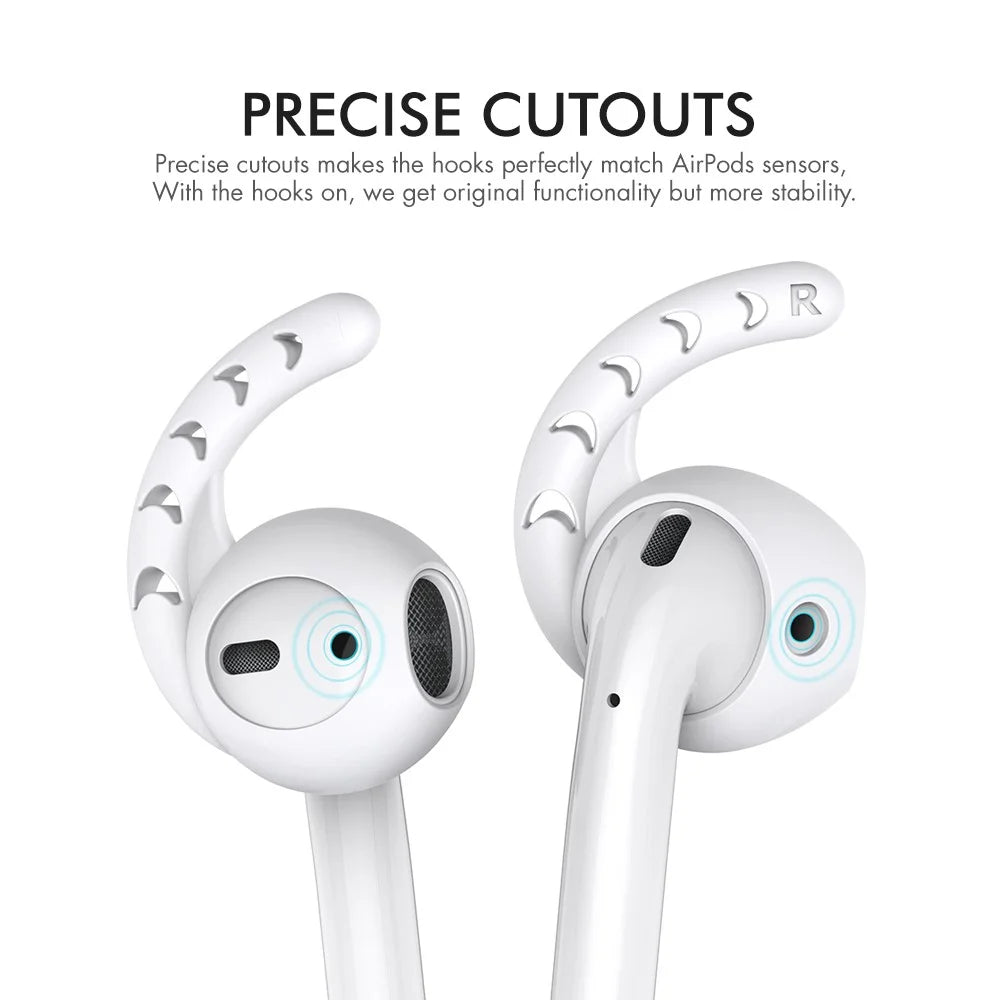 AHASTYLE PT14 for Apple AirPods with Charging Case (2016)  /  (2019)  /  AirPods with Wireless Charging Case (2019) 1 Pair Ear Hooks Ear Tips - White - 2
