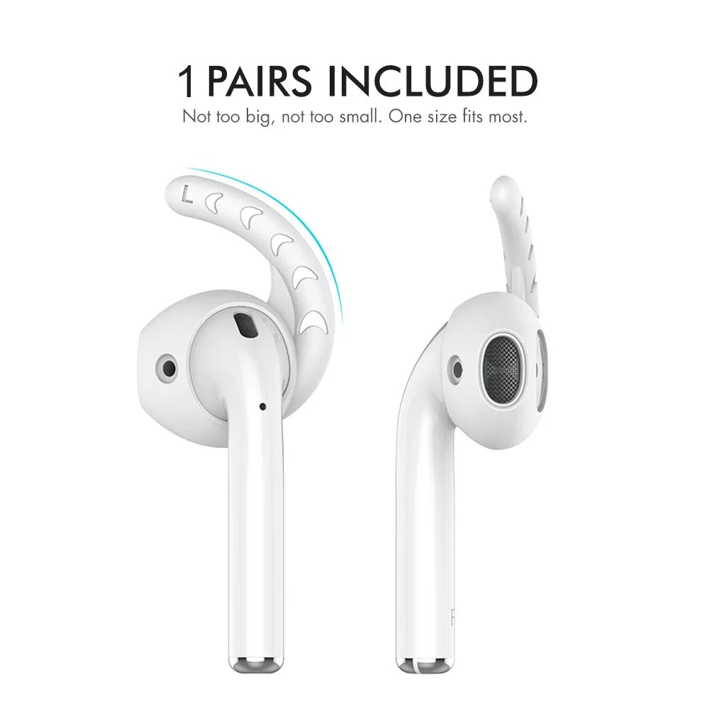 AHASTYLE PT14 for Apple AirPods with Charging Case (2016)  /  (2019)  /  AirPods with Wireless Charging Case (2019) 1 Pair Ear Hooks Ear Tips - White - 3