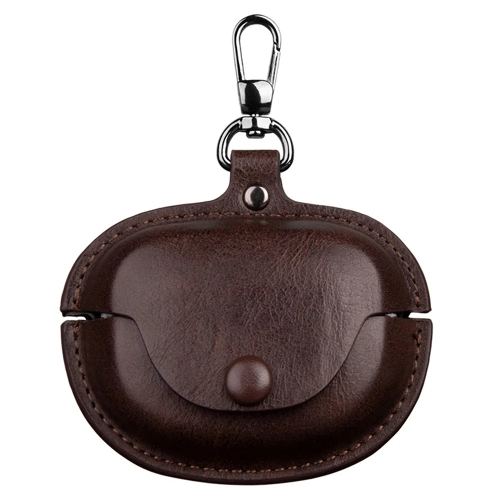 For Bose QuietComfort Ultra Earphone Case PU Leather+PC Bluetooth-compatible Earbud Protective Cover - Dark Brown - 1