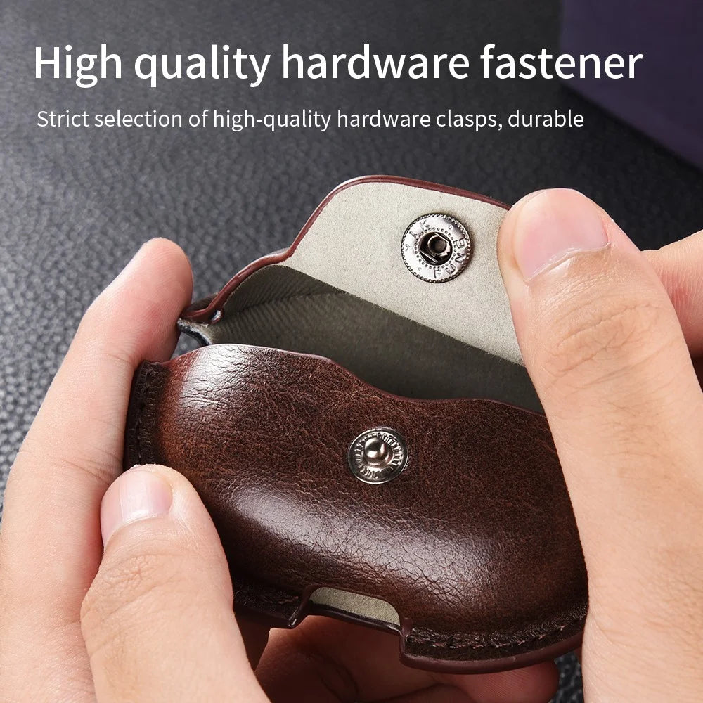 For Bose QuietComfort Ultra Earphone Case PU Leather+PC Bluetooth-compatible Earbud Protective Cover - Dark Brown - 2