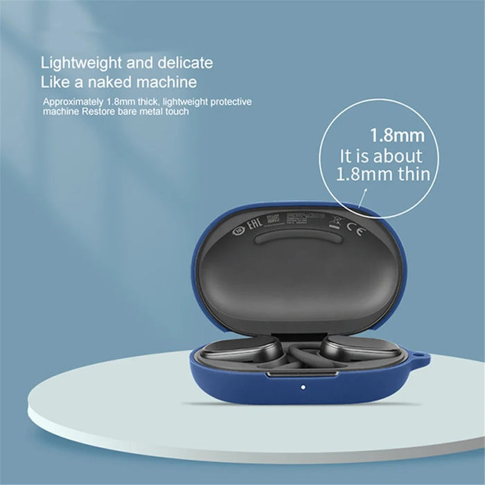 For Honor TiinLab Case Anti-Lost Shockproof Headset Silicone Cover with Buckle - Dark Blue - 4