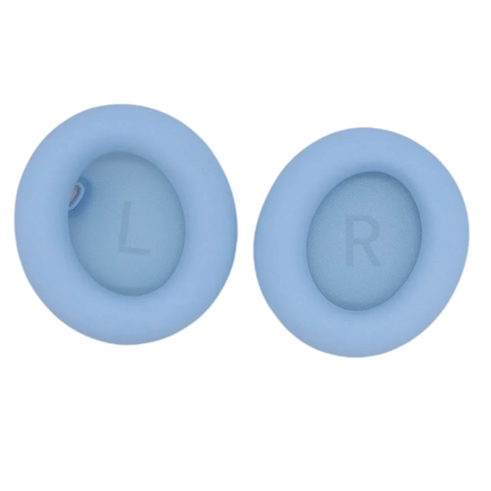 JZF-428 For Anker Soundcore Space One 1 Pair Headphone Earpads Protein Leather+Sponge Soft Earmuffs - Lake Blue - 1