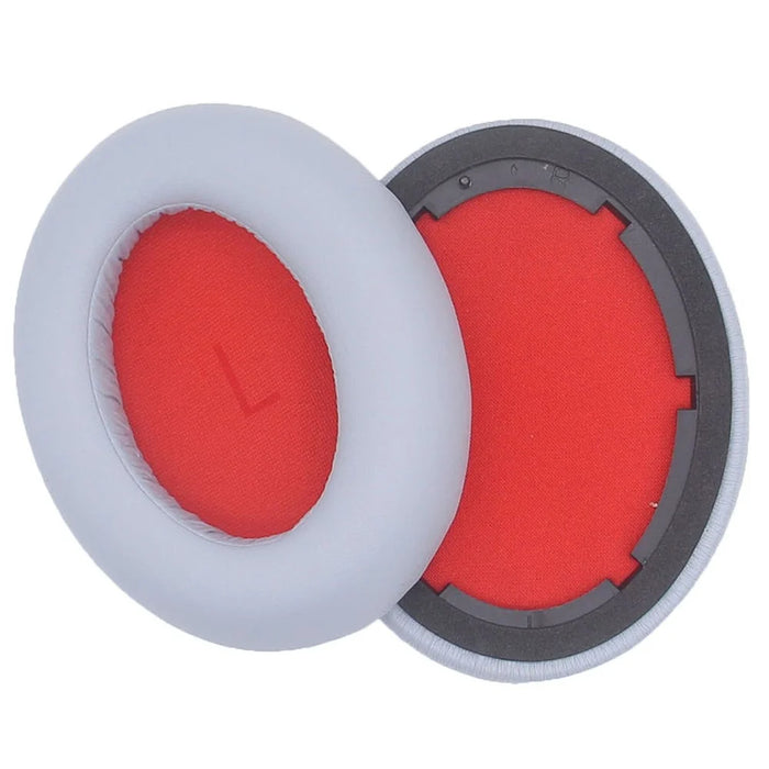 JZF-425 1 Pair Earpads for 1MORE SonoFlow Headphones Protein Leather Soft Earmuffs - Silver+Red - 5
