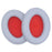 JZF-425 1 Pair Earpads for 1MORE SonoFlow Headphones Protein Leather Soft Earmuffs - Silver+Red - 6