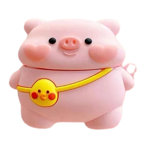 For Xiaomi Redmi Buds 4 Pro Lovely Cartoon Silicone Cover Bluetooth-compatible Earphone Protection Sleeve - Pig with Bag - 1