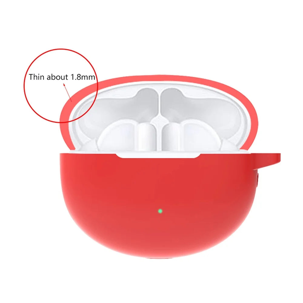 For Huawei FreeBuds 4i Bluetooth-compatible Earphone Silicone Case Anti-drop Cover with Hanging Buckle - White - 3