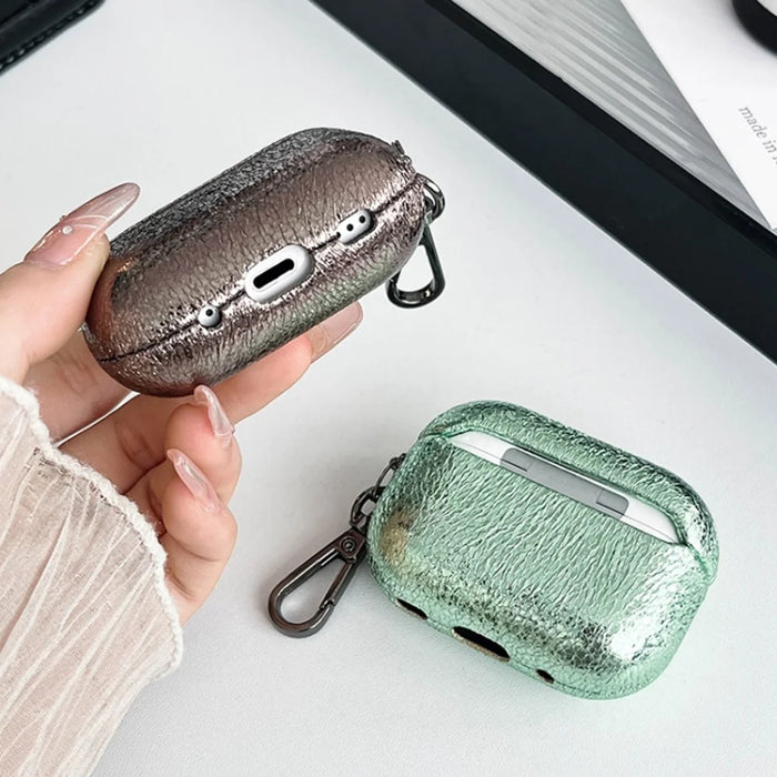 For AirPods Pro 2 Leather Texture Bluetooth-compatible Earphone Protective Cover Anti-scratch Case - Black - 3