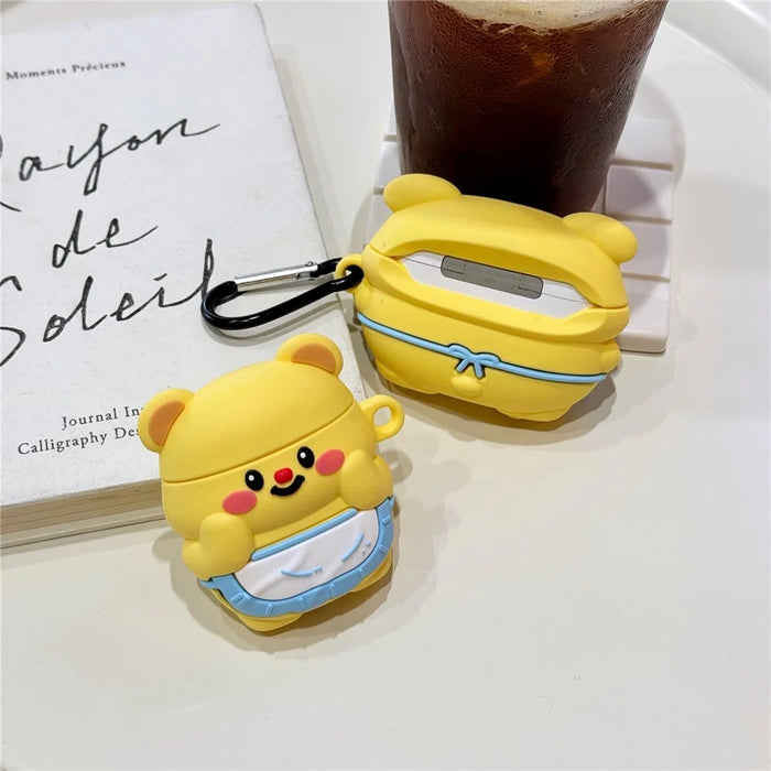 For Apple AirPods Pro / Pro 2 Case Bluetooth-compatible Earphone Protective Sleeve Cute Apron Bear Design - 5