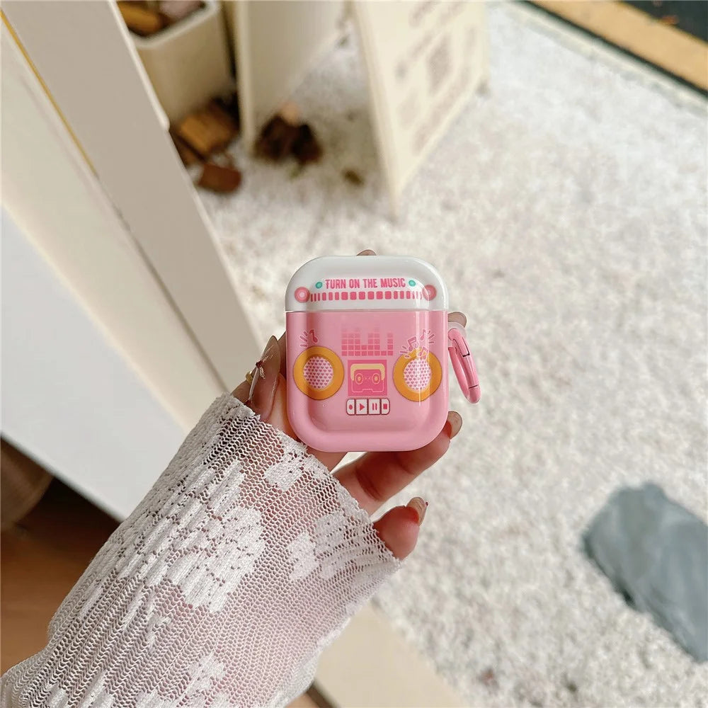 For Apple AirPods with Charging Case (2016) / (2019)  /  AirPods with Wireless Charging Case (2019) Retro TPU Protective Cover - Pink - 2