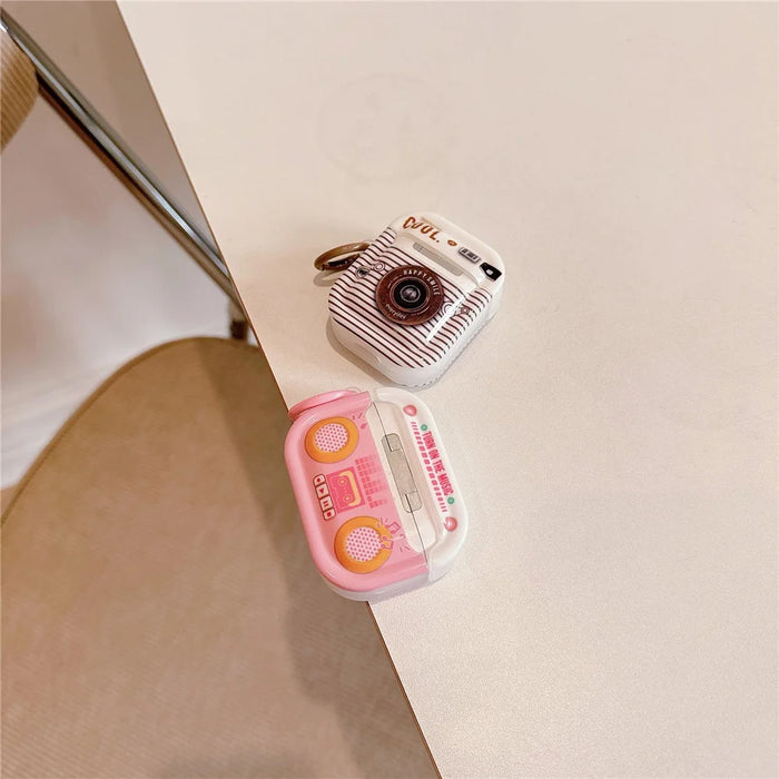 For AirPods Pro 2 / AirPods Pro Retro Camera Design TPU Shell IMD Workmanship Protective Cover - White - 4