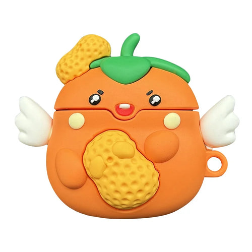 For Apple AirPods with Wireless Charging Case (2019)  /  AirPods with Charging Case (2019) (2016) Cartoon Persimmon Peanut Silicone Case - 1