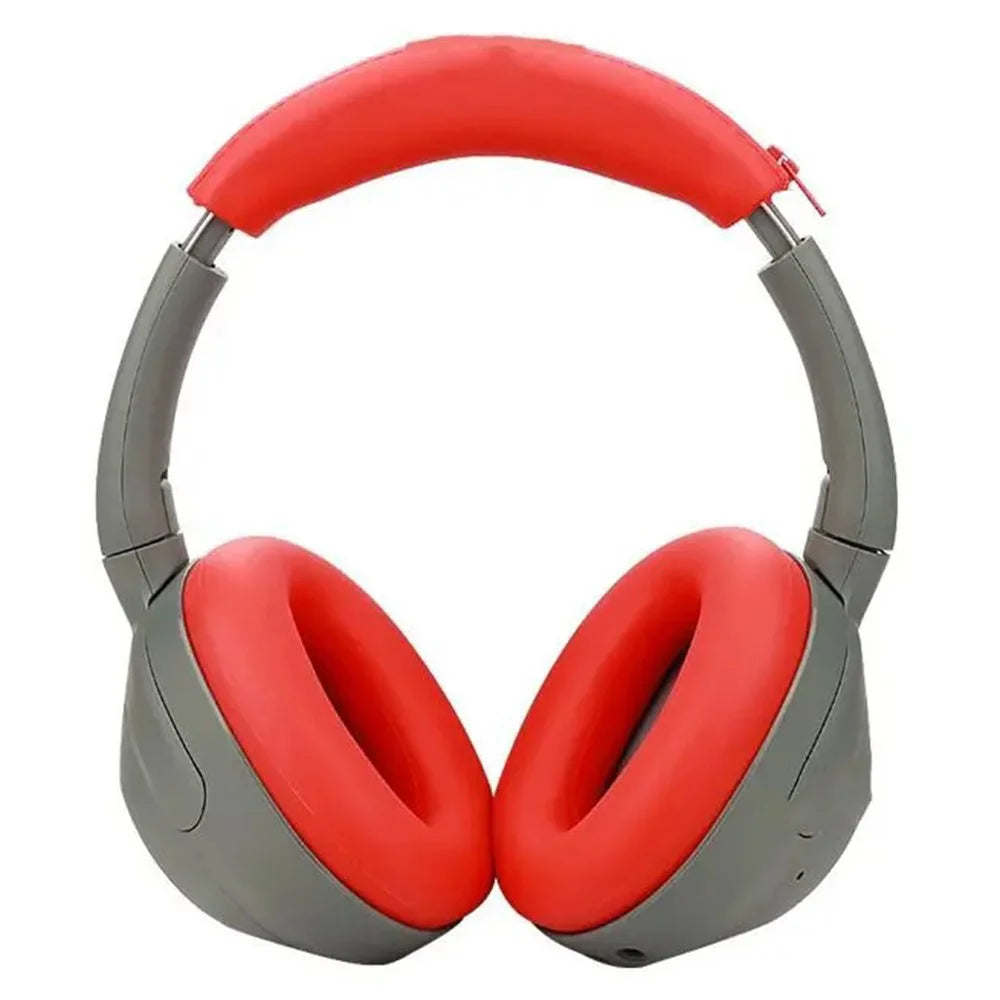 For Sony ULT WEAR WH-ULT900N Silicone Head Beam Sleeve + Headphone Earpad Covers Set - Red - 2