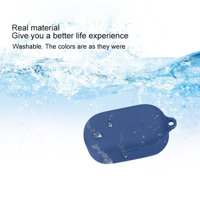 For Oppo Enco Buds2 Pro Case Soft Silicone Anti-Lost Earphone Protective Cover with Buckle - Dark Blue - 3