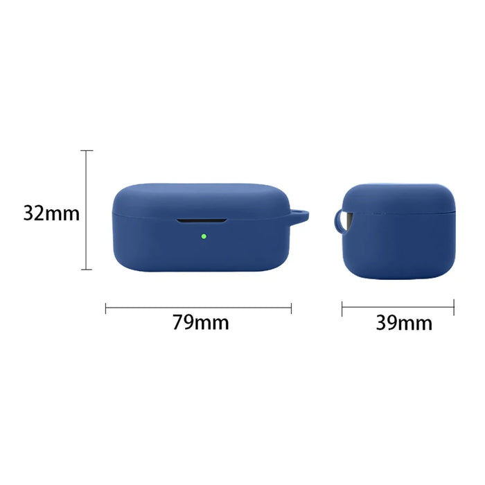 For Oppo Enco Buds2 Pro Case Soft Silicone Anti-Lost Earphone Protective Cover with Buckle - Dark Blue - 4