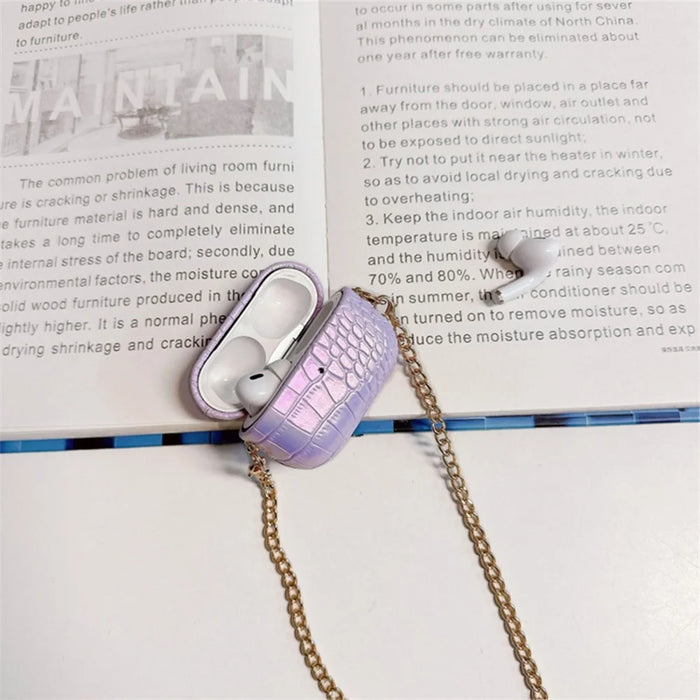 For Airpods Pro 2 Bluetooth-compatible Earphone Case Colorful PU Leather+PC Shell Charging Bin Sleeve - Purple - 2