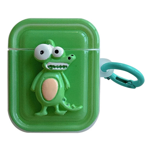 For Apple Airpods with Wireless Charging Case (2019) / AirPods with Charging Case (2019) (2016) Sleeve TPU Cover - Crocodile - 1