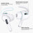 AHASTYLE PT189 For Apple Airpods Pro 2 Anti-Lost Ear Hooks Ear Tips Silicone Cover, 2Pairs: S / L - White - 4