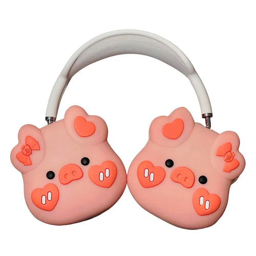 For AirPods Max with USB-C / Max Headphone Earpad Protector Soft Silicone Headset Cover Lovely Piggy Shape Design - 1