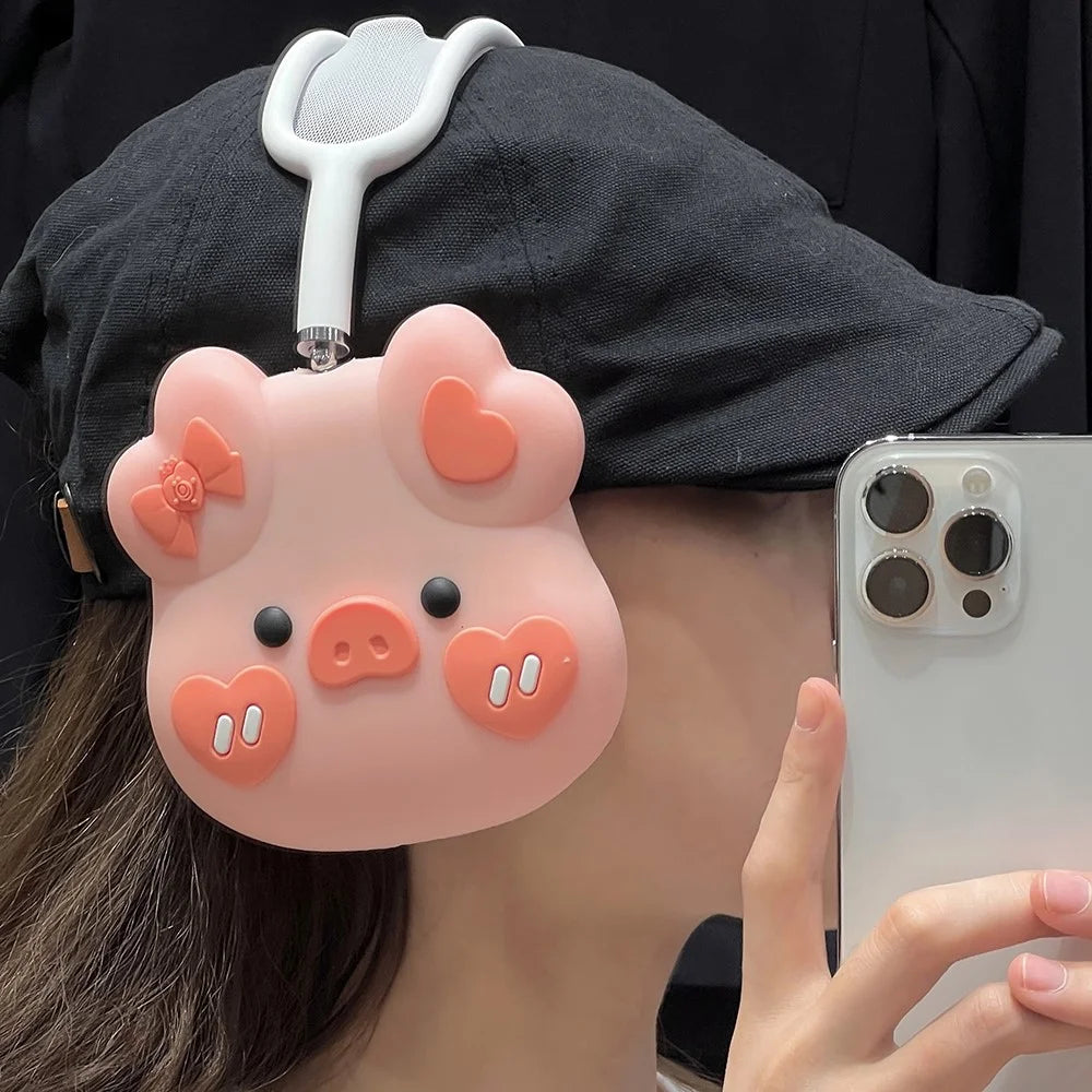 For AirPods Max with USB-C / Max Headphone Earpad Protector Soft Silicone Headset Cover Lovely Piggy Shape Design - 7