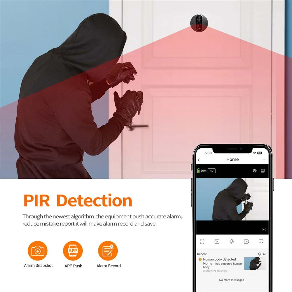 C89 4.3-inch Monitor 1080P Video Viewer Door Bell Night Vision PIR Camera WiFi Smart Doorbell,  Support Tuya App - Grey - 7