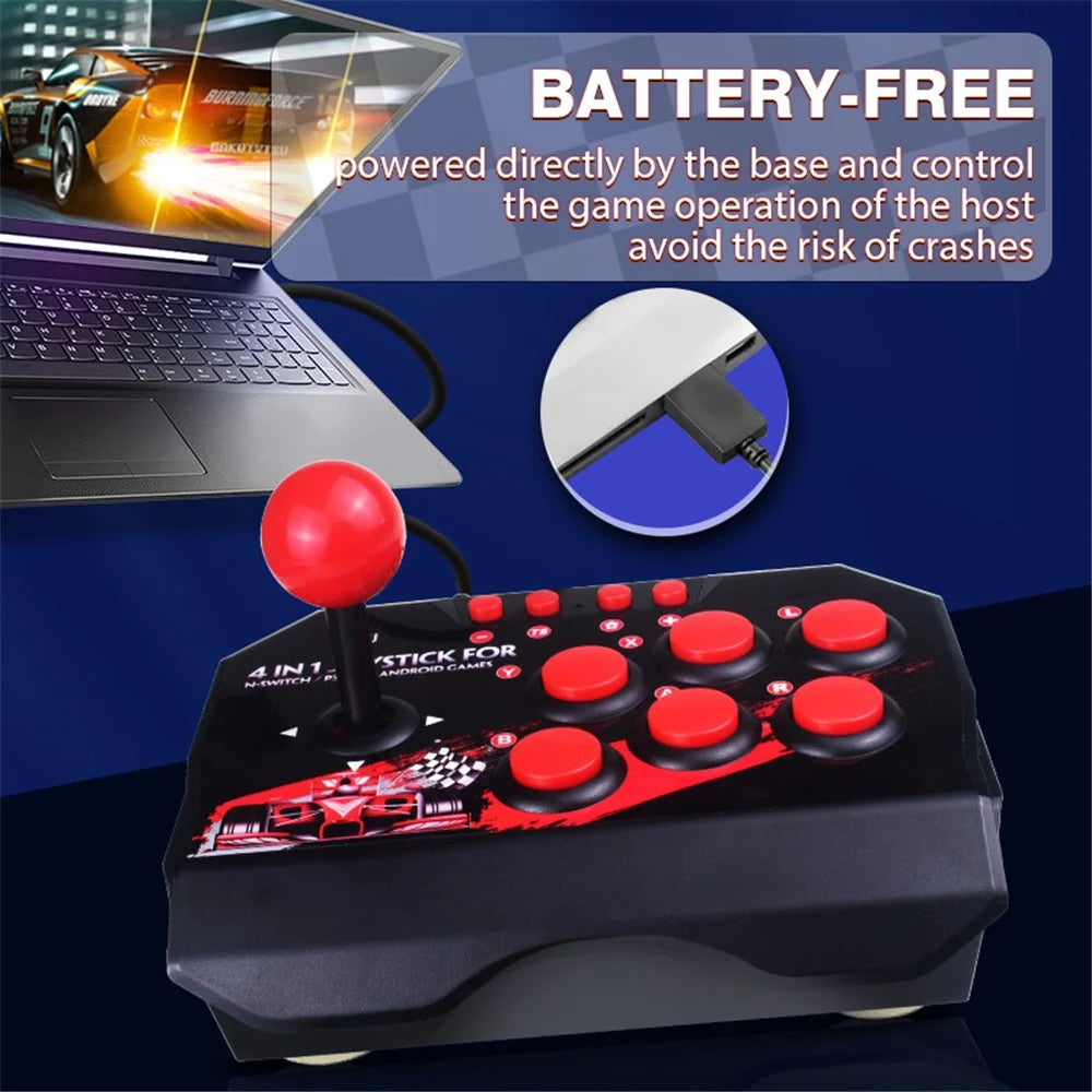 DATA FROG For Nintendo Switch / PS3 / PC / Android Retro Arcade Station Fighting Stick Game Joystick Controller USB Wired Rocker - 3
