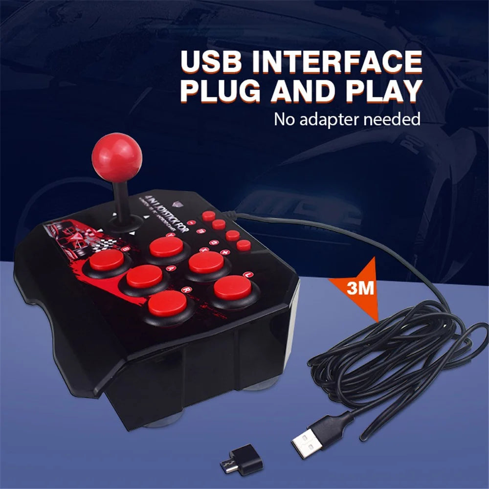 DATA FROG For Nintendo Switch / PS3 / PC / Android Retro Arcade Station Fighting Stick Game Joystick Controller USB Wired Rocker - 5