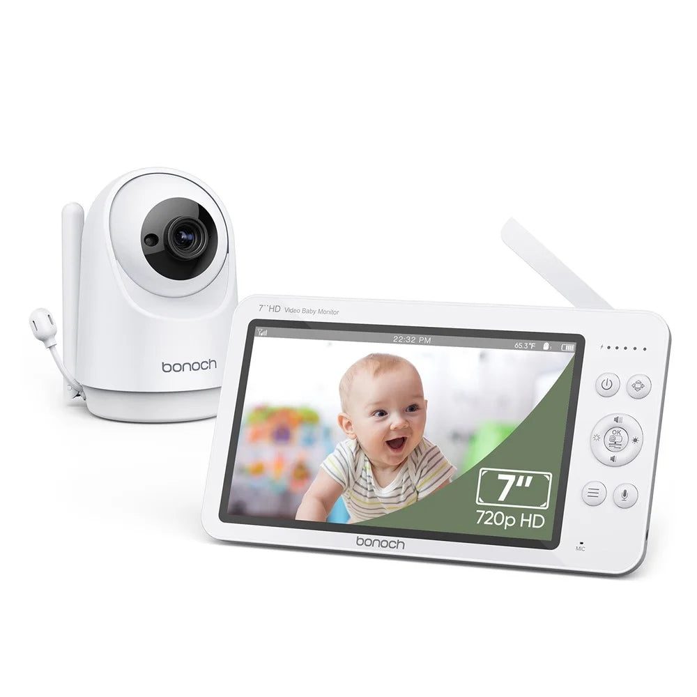 BONOCH BBM03 7 inch Screen Video Baby Monitor with 720P Camera, Two-Way Talk - EU Plug - 1