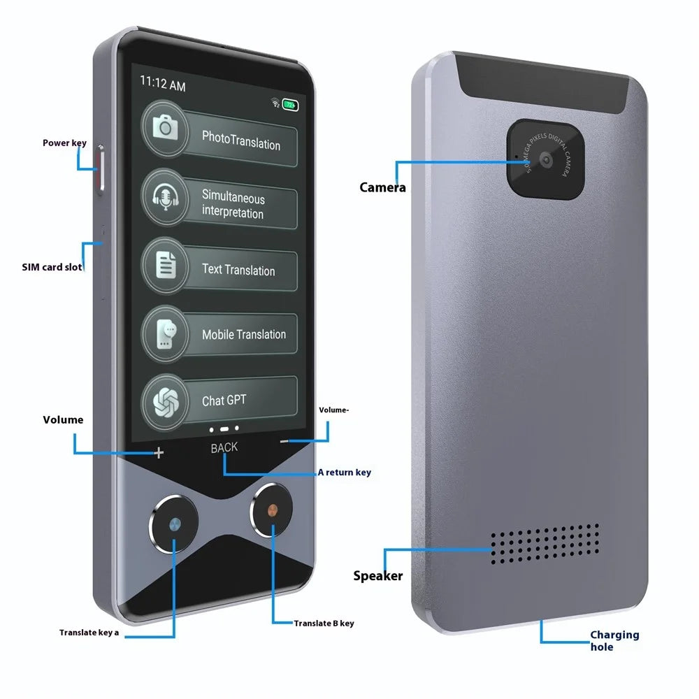V9000 AI Smart Translator 4G WiFi Offline Photo Translation Device Support 137 Languages - 7