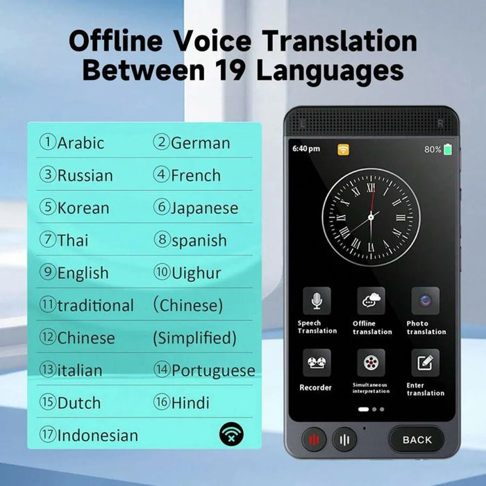 D21 142 Languages 4.0 Inch Smart Translator Portable Offline Translator Voice Interpreter - 5