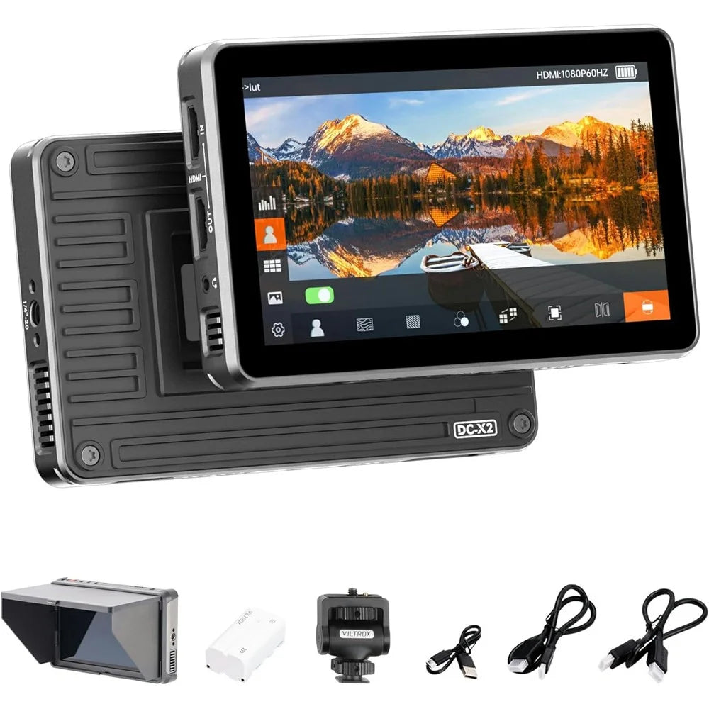 VILTROX DC-X2 6 Inch DSLR Monitor 1920x1080P IPS 4K HD Loop In / Out Display for Camera Video Shooting - 1