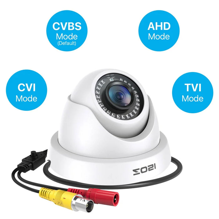 ZOSI 2MP 1920TVL Hybrid 4 In 1 TVI CVI AHD CVBS Security Camera 1080P HD Night Vision Surveillance Cam - White / EU Plug - 3