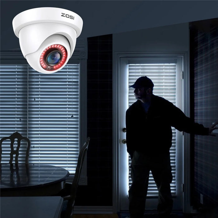 ZOSI 2MP 1920TVL Hybrid 4 In 1 TVI CVI AHD CVBS Security Camera 1080P HD Night Vision Surveillance Cam - White / EU Plug - 7
