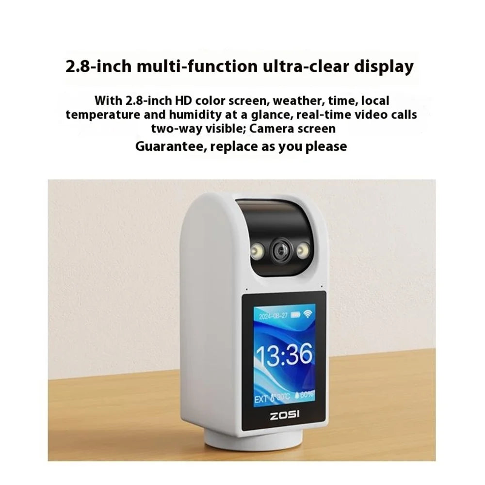 ZOSI 2.8 Inch Large Screen WiFi HD Smart Indoor Monitor Camera Two Way Audio Night Vision Security Camera - US Plug - 4