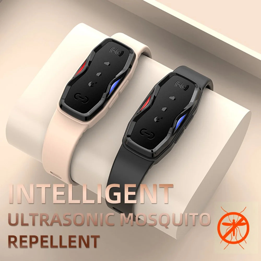 DIROSE F1 Chemical Free Ultrasonic Mosquito Repellent Bracelet Wearable Insect Repeller Wristband - Black - 5
