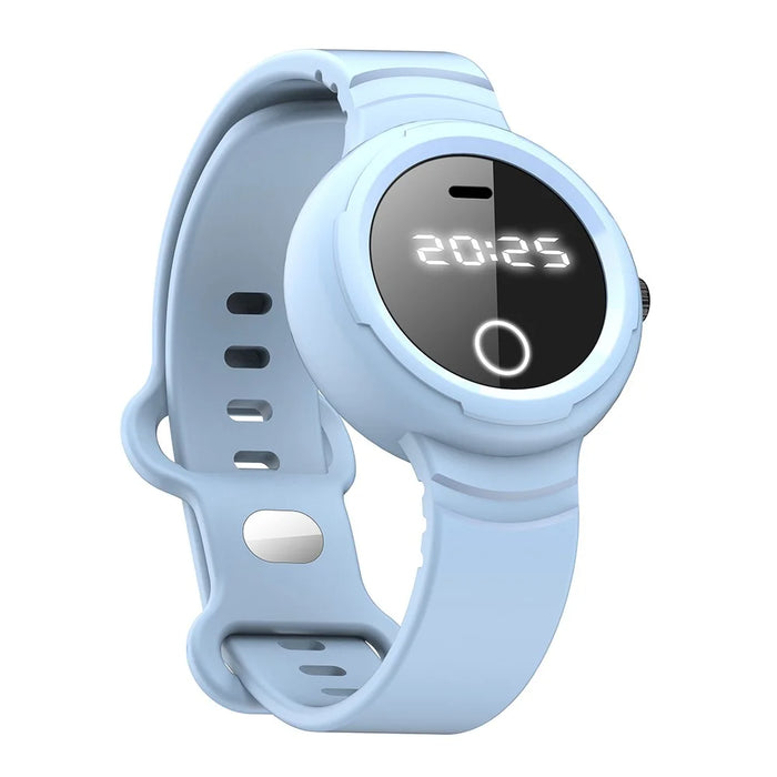 DIROSE F2 Touch Screen Electronic Smart Wristband Ultrasonic Mosquito Repellent Bracelet with Flashlight - Sky Blue - 1