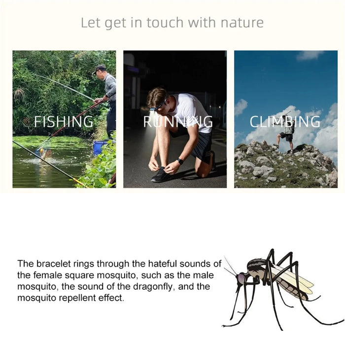 DIROSE F2 Touch Screen Electronic Smart Wristband Ultrasonic Mosquito Repellent Bracelet with Flashlight - Sky Blue - 7