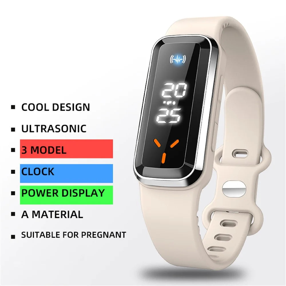 DIROSE F3 Pro Ultrasonic Mosquito Repellent Bracelet Sports Electronic Smart Wristband with Battery Display - White - 3