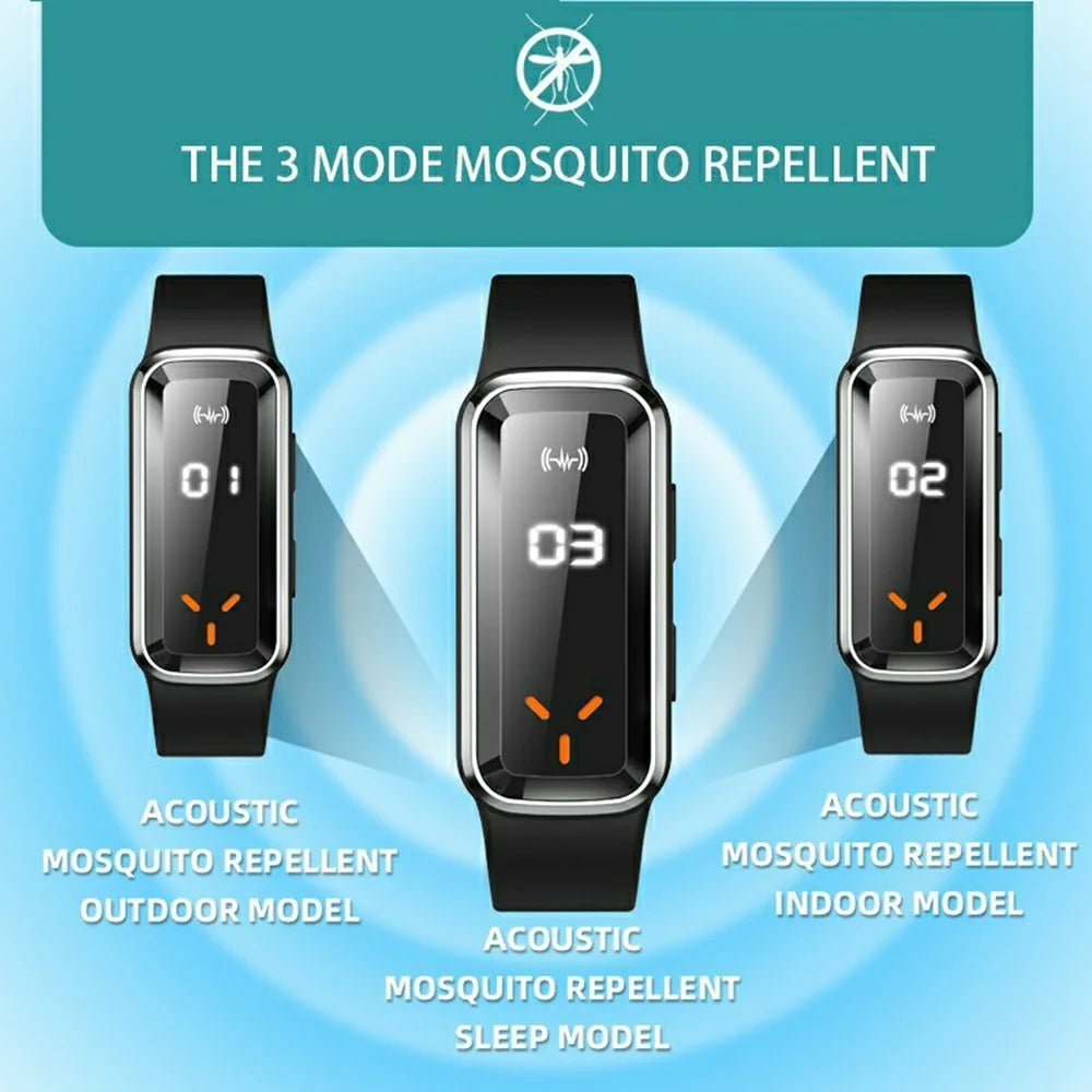 DIROSE F3 Max Wearable Ultrasonic Mosquito Repellent Bracelet Step Counter Sports Electronic Watch - White - 5