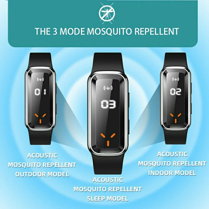 DIROSE F3 Max Wearable Ultrasonic Mosquito Repellent Bracelet Step Counter Sports Electronic Watch - White - 5
