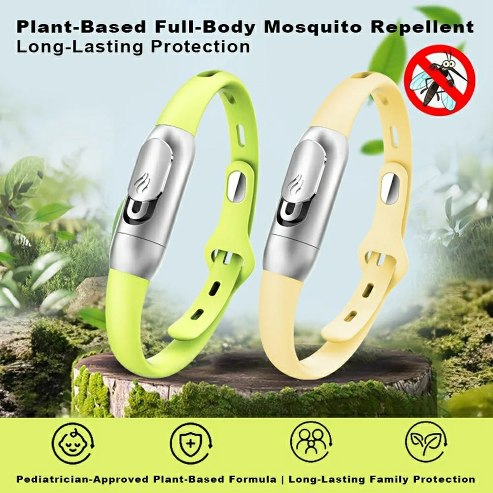 DIROSE F5 Essential Oil Mosquito Repellent Bracelet Insect Protection Silicone Wristband - Green - 4