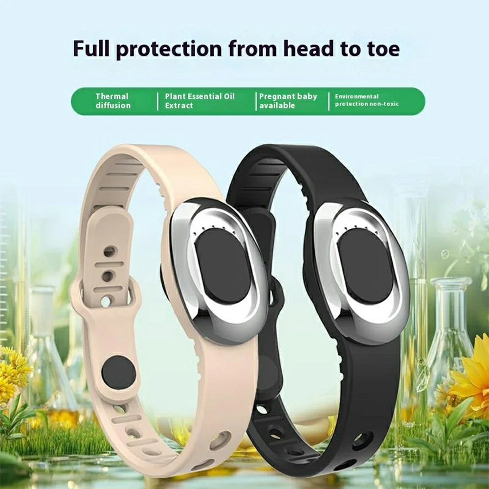DIROSE K5 Waterproof Essential Oil Bracelet Mosquito Repellent Wearable Diffuser for Outdoor - Beige - 3