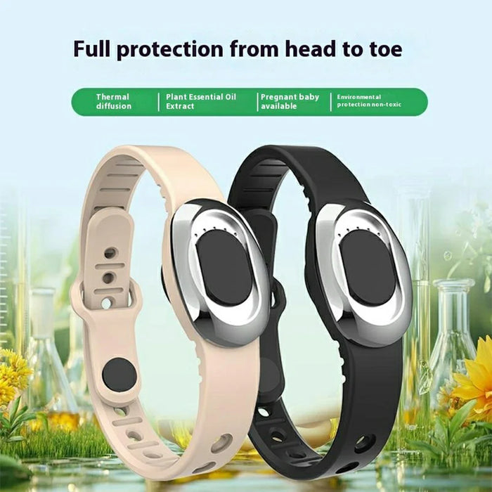 DIROSE K5 Waterproof Essential Oil Bracelet Mosquito Repellent Wearable Diffuser for Outdoor - Beige - 3