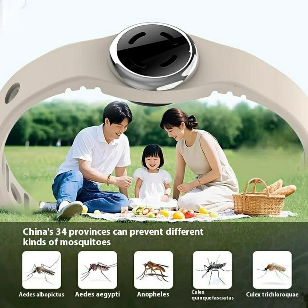 DIROSE K6 Essential Oil Mosquito Repellent Bracelet Insect Protection Wearable Aromatherapy Wristband - Beige - 4