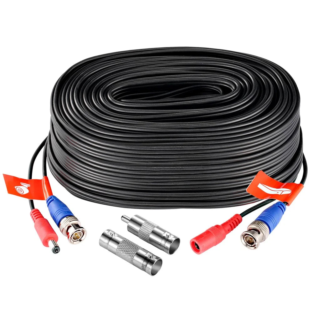 ZOSI 100 Feet 2 in 1 Video Power Cable BNC Extension Cord for Security Camera Systems - 1