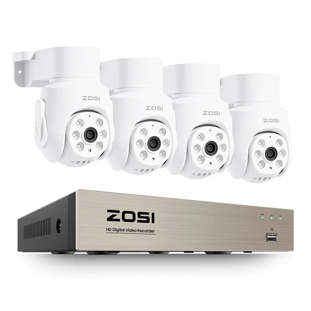 ZOSI 1080P 4Pcs Camera Home Security System 8CH 2MP DVR with Audio Spotlight Alarm (without HDD) - 1