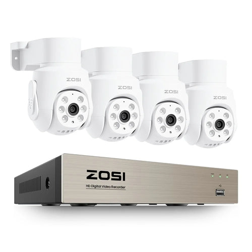 ZOSI 1080P 4Pcs Camera Home Security System 8CH 2MP DVR with Audio Spotlight Alarm (without HDD) - 1